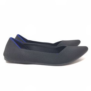 Rothys Shoes Womens 10 The Point Flats Black Knit Pointed Toe Slip On Washable